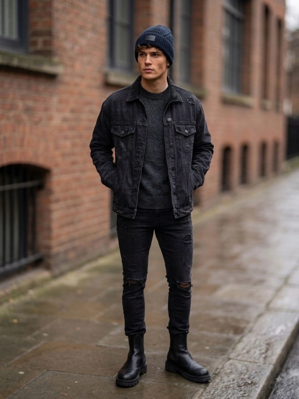 NWT AllSaints Angled Stitch Marled Beanie | One Size - Picture 10 of 11